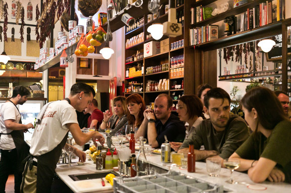 Dining at Continental Deli Bar Bistro in Newtown.