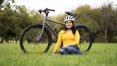 Indian migrant Preeti Poonia participated in the Girls on Bikes program and has now joined the team that runs it.