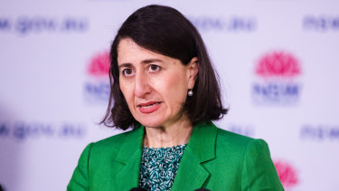 NSW Premier Gladys Berejiklian addresses the media at the COVID-19 briefing on Wednesday.