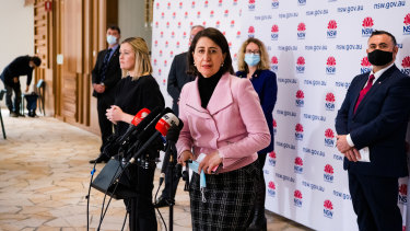 NSW Premier Gladys Berejiklian at a news conference on Wednesday in Sydney.