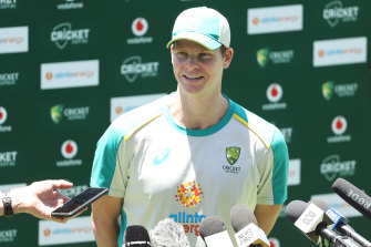 Steve Smith addresses the media at the SCG on Monday.