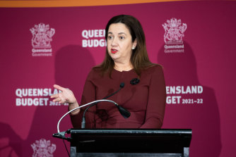 Queensland Premier and former treasurer Annastacia Palaszczuk addresses media in Parliament.