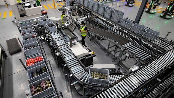 Woolworths' new micro fulfilment centre in Carrum Downs.