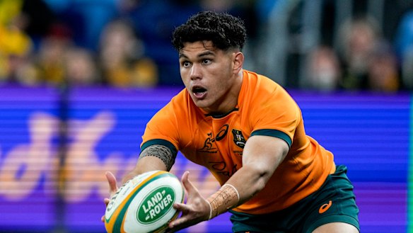Noah Lolesio came off early in the second half of Australia’s 24-8 loss to the Springboks at Allianz Stadium.