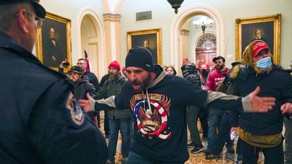 Trump supporters storm the Capitol in Washington. 