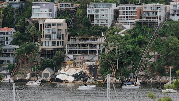 The half-constructed home at Seaforth. The owner says the finished product will only have two storeys. 
