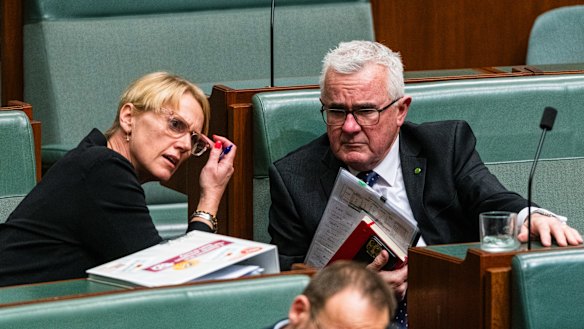 Andrew Wilkie with teal independent Zoe Daniel.