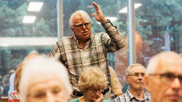 Critics of Labor's policy say changes to the credit imputation system will hurt self-funded retirees.  This man spoke at a franking credit public hearing in Sydney. 