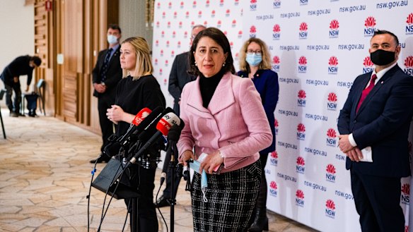 NSW Premier Gladys Berejiklian at a news conference on Wednesday in Sydney.