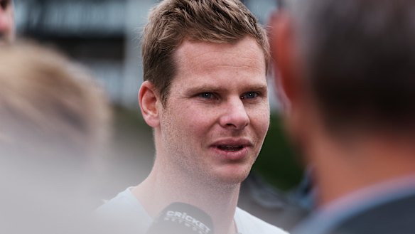Steve Smith speaks at the SCG last week.