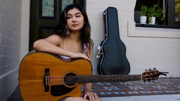 Sydney musician and busker Shirina Holmatova.
