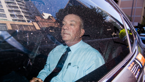 Disgraced former Wagga Wagga MP Daryl Maguire outside the ICAC inquiry on Wednesday.