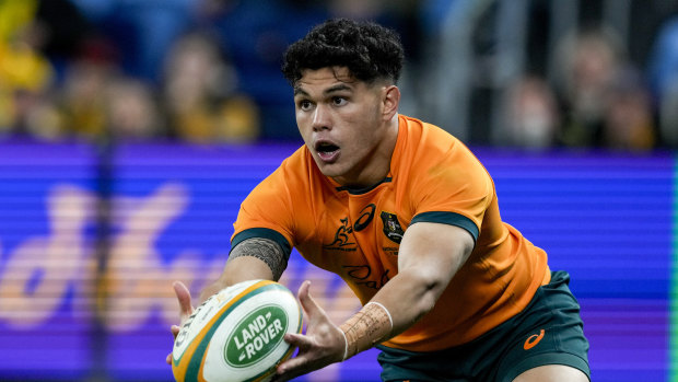 Noah Lolesio came off early in the second half of Australia’s 24-8 loss to the Springboks at Allianz Stadium.