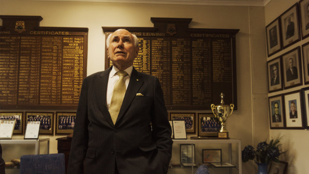 Former prime minister John Howard visits his old high school, Canterbury Boys'.