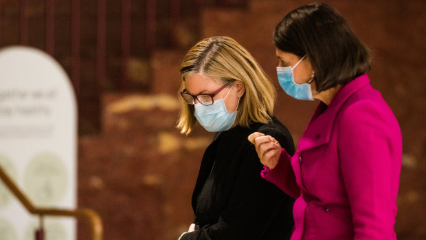 Chief Health Officer Kerry Chant and Premier Gladys Berejiklian on Friday.