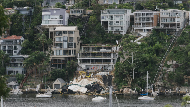 The half-built mansion at Seaforth, overlooking Middle Harbour. 