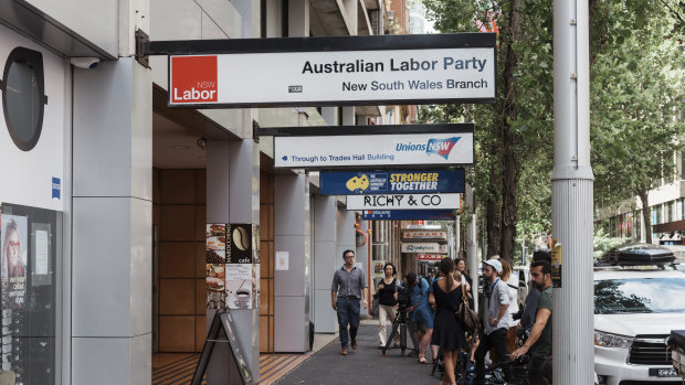 The NSW Labor Party headquarters in Sussex Street, Sydney.