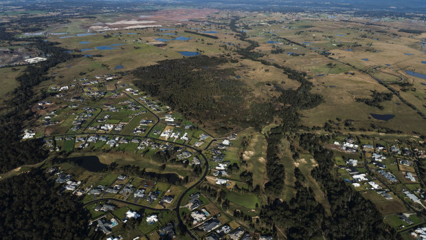 The site of western Sydney's new international airport at Badgerys Creek as it looked in August. 