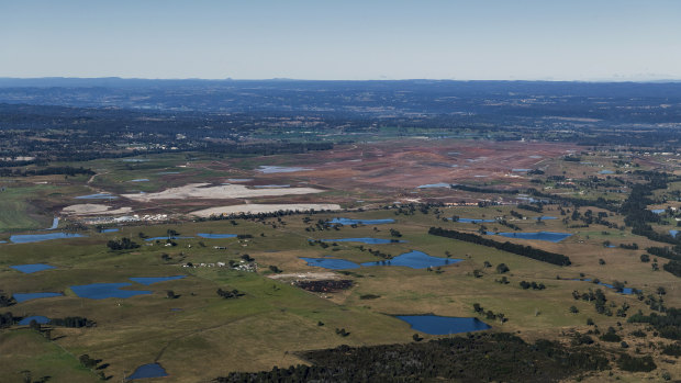 The site of the Badgerys Creek Airport, the centre of the planned new aerotropolis