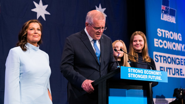 Scott Morrison concedes defeat at his election event at The Fullerton Hotel.