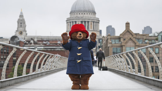 Paddington poses against the backdrop of St Paul's Cathedral in London on Wednesday.
