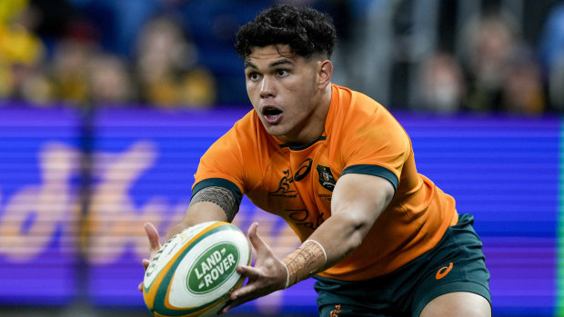 Noah Lolesio came off early in the second half of Australia’s 24-8 loss to the Springboks at Allianz Stadium.