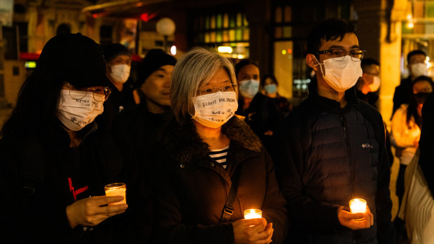 Vigil for the anniversary of the Tiananmen Square massacre in Sydney on Thursday.