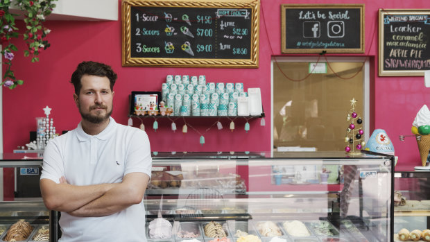 Vincent Piccolo, the manager of Art of Gelato Michaelangelo in Carramar, Sydney, has stopped using Uber Eats. 