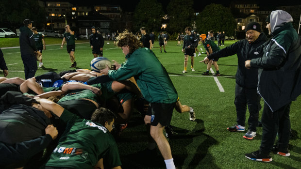 Eddie Jones was a keen observer at Randwick training on Thursday night at Latham Park.