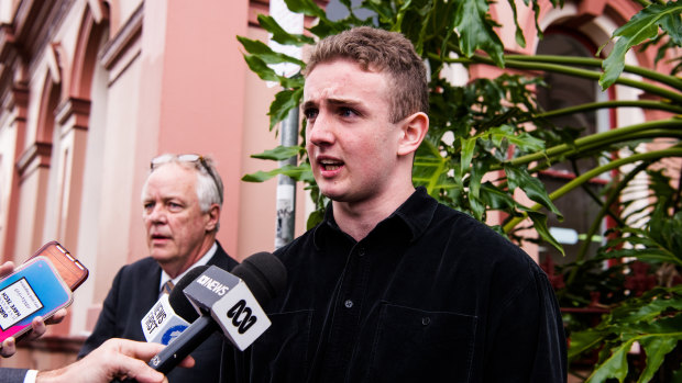 Kristo Langker, pictured in July, was arrested by the Fixated Persons Unit.