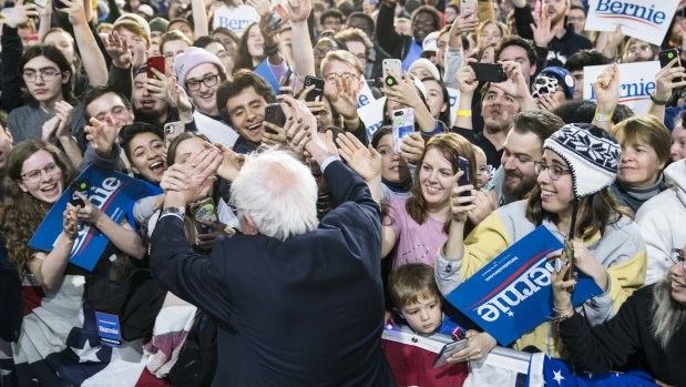 Bernie Sanders on the campaign trail in Virginia on Saturday. 