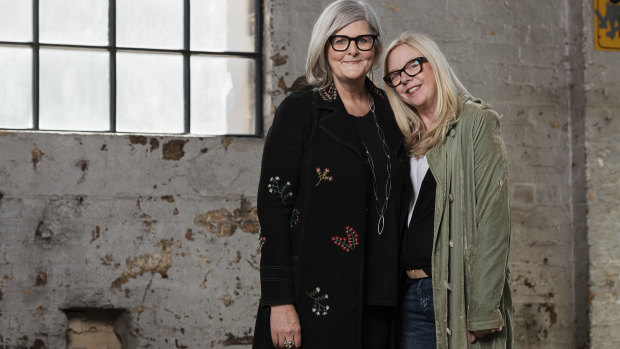 Sam Mostyn (left) and playwright Suzie Miller.