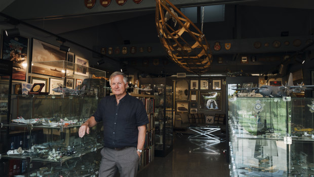 Peter Collins, the new president of the Museum of Applied Arts and Science, amid his private collection. 