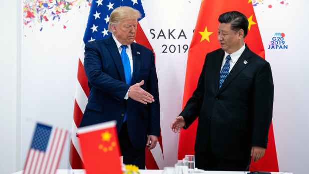 President Donald Trump and China’s leader, Xi Jinping, at a bilateral meeting at the G20 summit in June  2019.