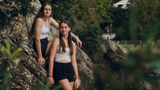 Hayley Evans (left) and her friend Tia Drew Kelso-Ferrier, both 17.
