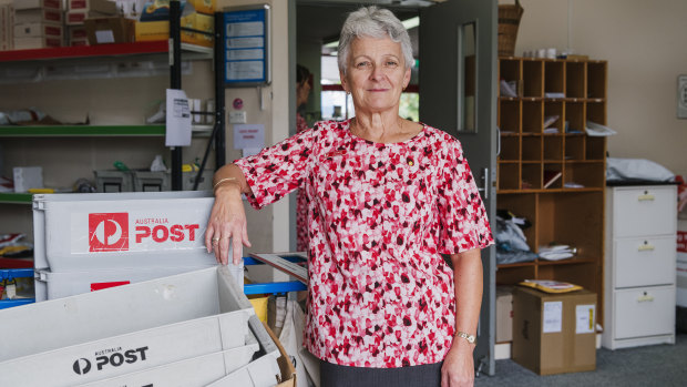 Janette Hunt is the postal manager of Batemans Bay post office where, despite the tragedy the fires have wreaked, it's business as usual.