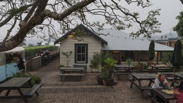 Dulcie's Cottage, bar and restaurant. Although the bushfires didn't reach Merimbula, holiday trade is nearly non-existent.