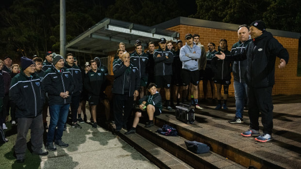 Jones chats to the Randwick faithful at Latham Park.