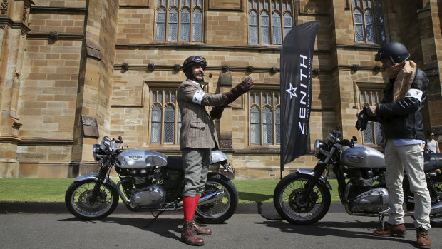 Ian Roberts chose tweed for the Distinguished Gentleman's Ride in Sydney.
