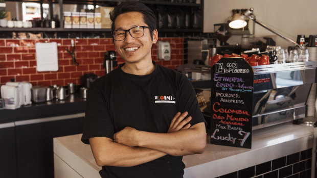 Barista BJ Rai from The Source Espresso Bar in Mosman.