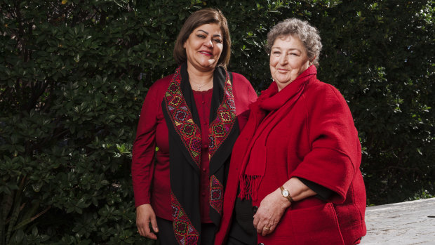 Olfat Mahmoud, left, and Helen McCue: "Helen and I always laugh together, even when the situation is miserable."