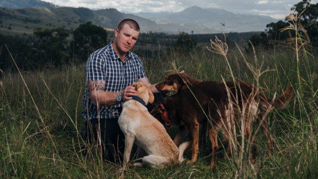 One Nation member Stuart Bonds, on his property north of Singleton.