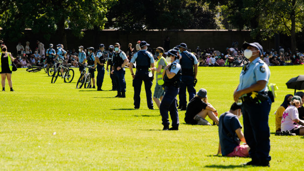 Police were out in force at the event. 