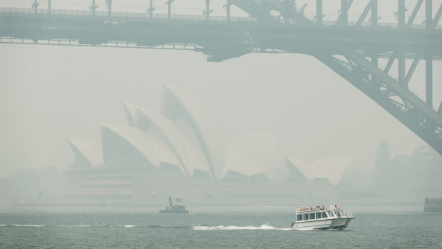 Sydney's haze led to the Cruising Yacht Club cancelling its annual Big Boat Challenge.