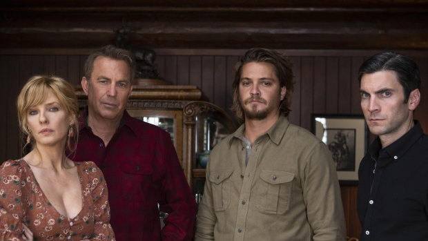 The Dutton family; Beth (Kelly Reilly), John (Kevin Costner), Kayce (Luke Grimes) and Jamie (Wes Bentley).