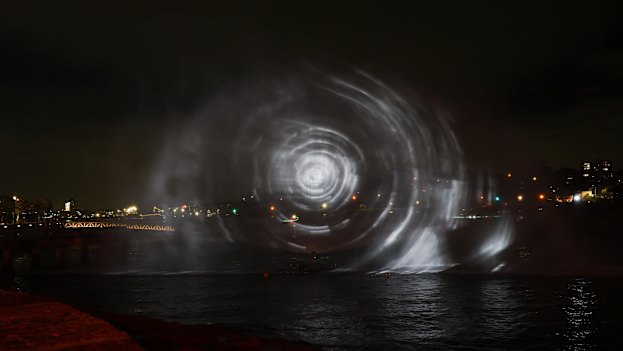 One of the installations shot over water gives a surreal effect.
Exposure 1/13 sec at f3.2, focal length 35mm, lens 24-70, ISO 800.