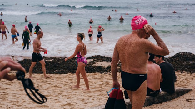 The bright and early brigade: The Bold & Beautiful Swim Squad at Manly Beach. 