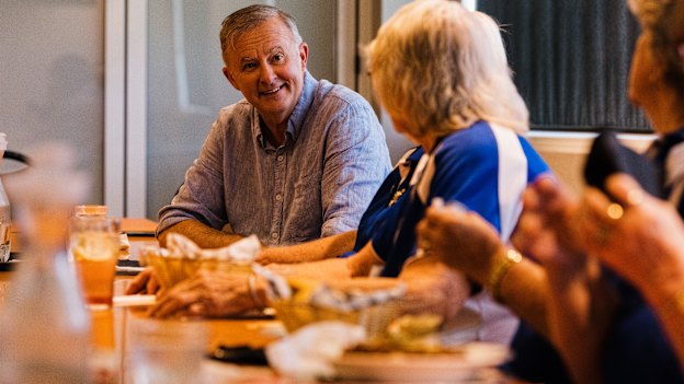 Not a scone in sight: Albanese  visits a local CWA Country Women’s Association meeting at a club in Walkerston near Mackay on January 12. 