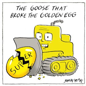 Shakespeare’s interpretation of Scott Morrison as a bulldozer. 