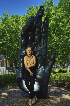 The crossover between science and spirituality is a motif of Roet’s, as with this new bronze, Ape Right Hand 2023, at Melbourne Grammar.